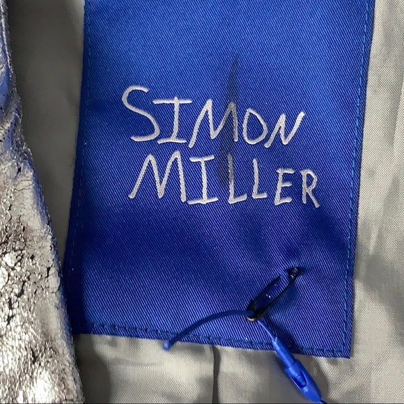 Simon Miller Metallic 100% Cow Leather Blazer in Silver - Picture 10 of 15